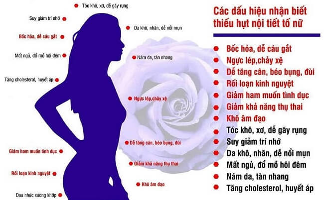 Triệu chứng của suy giảm nội tiết tố nữ